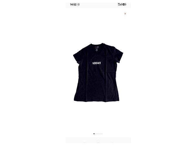 Camiseta Versace Negra con Logo Negro - vista 2