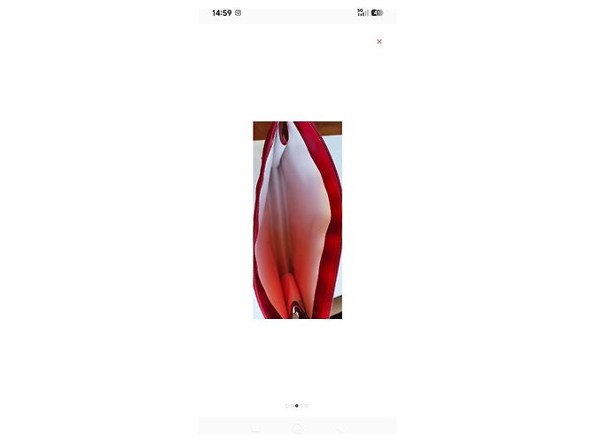 Borsa Rossa in Vernice Max Mara Rosso - vista 4
