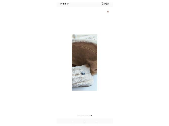 Bailarinas UGG de lã bege com pompom - vista 12