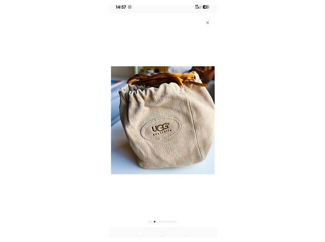Bailarinas UGG de lã bege com pompom - vista 4