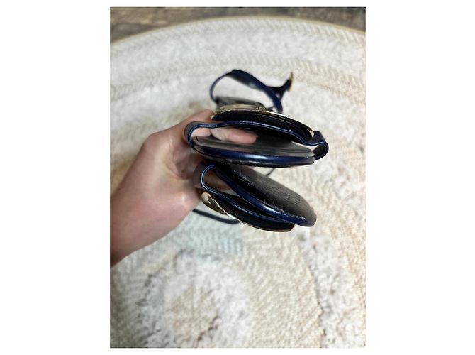 Sandali in pelle blu navy Roger Vivier - vista 4