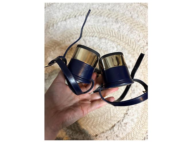Sandali in pelle blu navy Roger Vivier - vista 6