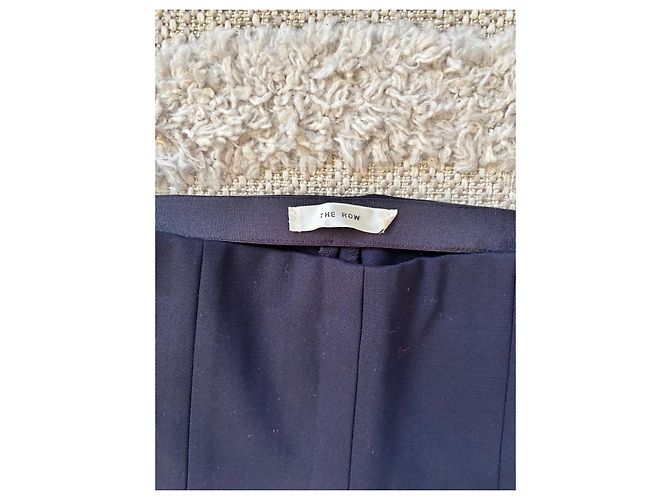 Calça de lã virgem azul marinho The Row Azul escuro - vista 3