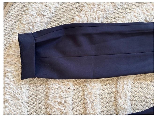 Calça de lã virgem azul marinho The Row Azul escuro - vista 8