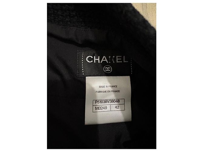 Falda Chanel negra de algodón con forro de seda Negro - vista 2