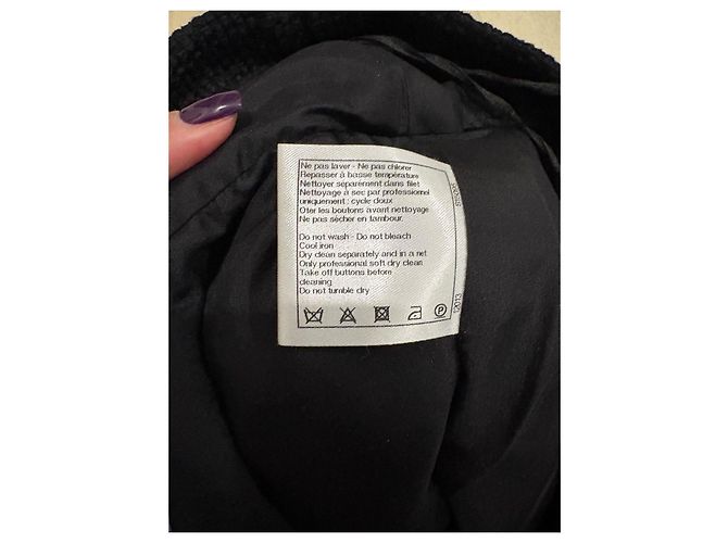 Falda Chanel negra de algodón con forro de seda Negro - vista 3