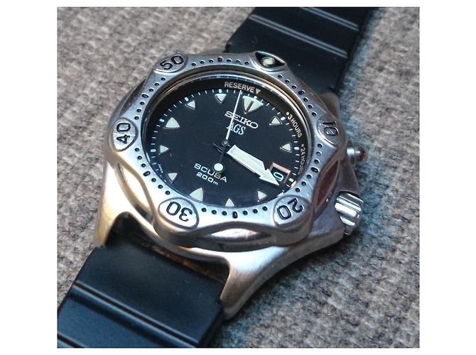 Relógio automático/quartz Seiko AGS Scuba ref. 3M22-0A20 Preto Prata - vista 3