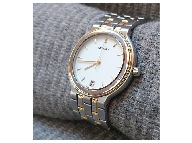Relógio de quartzo Seiko Lassale ref. 8N25-6000 Prata Dourado - vista 11