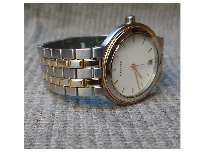 Relógio de quartzo Seiko Lassale ref. 8N25-6000 Prata Dourado - vista 12