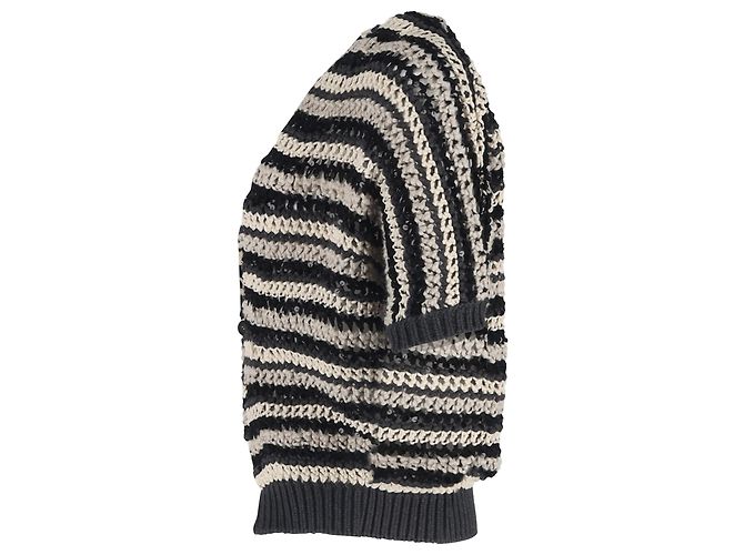 Brunello Cucinelli Streifen-Pailletten-Cardigan aus Baumwolle in Multicolor Mehrfarben - Ansicht 2