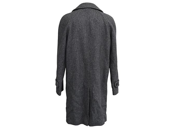 Sandro Single-Breasted Tweed Coat with Pockets in Grey Wool - Ansicht 3