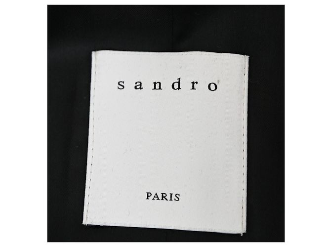 Sandro Single-Breasted Tweed Coat with Pockets in Grey Wool - Ansicht 4