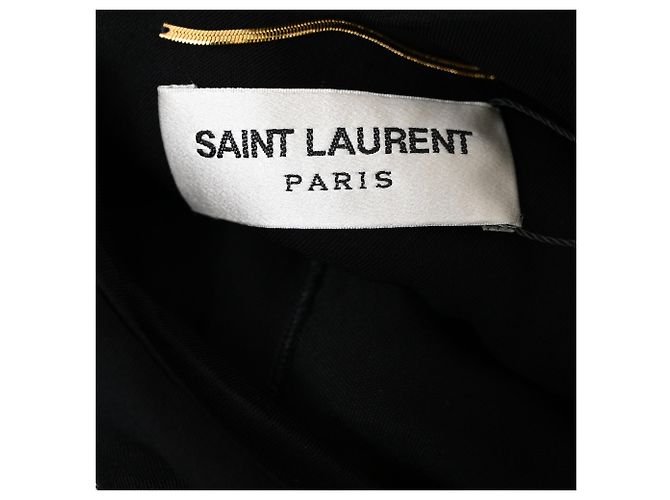 Abito Cappa Decorato Saint Laurent in Viscosa Nera Nero - vista 4