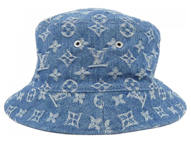 Cappello bucket in denim essenziale Monogram Louis Vuitton Blu - vista 2
