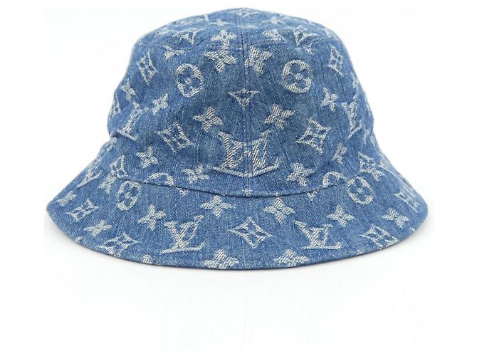 Cappello bucket in denim essenziale Monogram Louis Vuitton Blu - vista 4