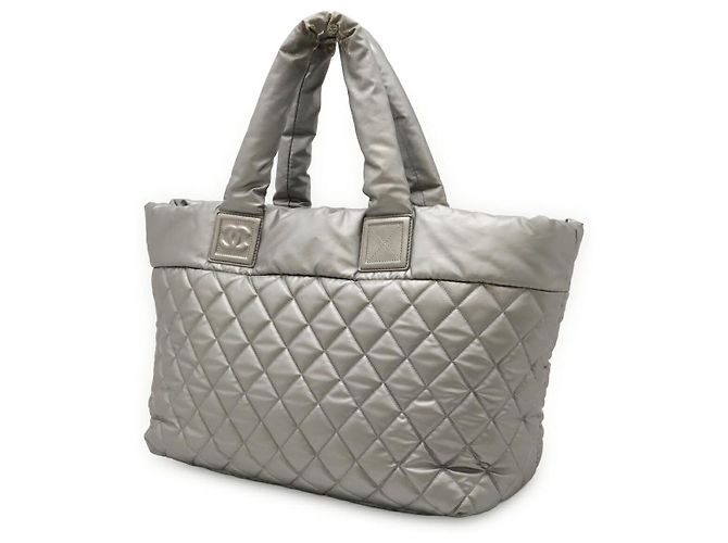 Chanel Coco Cocoon Nylon 2-Wege Tote Bag Silber Metallisch - Ansicht 2