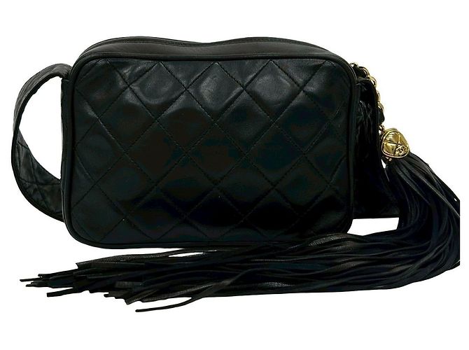 Chanel Schultertasche aus gestepptem Lammleder Schwarz - Ansicht 4