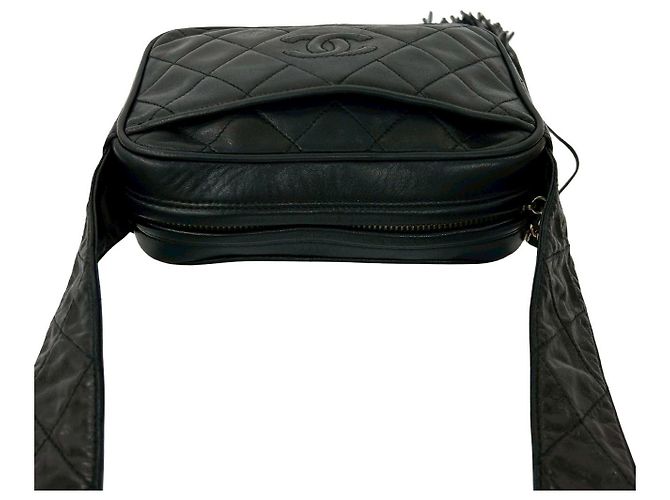 Chanel Schultertasche aus gestepptem Lammleder Schwarz - Ansicht 5