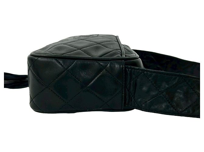 Chanel Schultertasche aus gestepptem Lammleder Schwarz - Ansicht 7