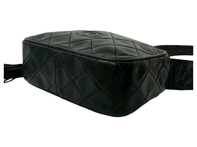 Chanel Schultertasche aus gestepptem Lammleder Schwarz - Ansicht 9