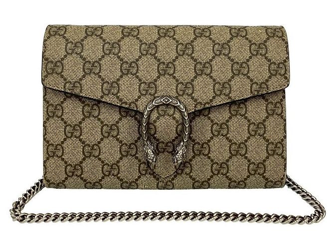 Borsa a Spalla 2 in 1 Gucci Dionysus GG Supreme in Pelle Marrone - vista 2