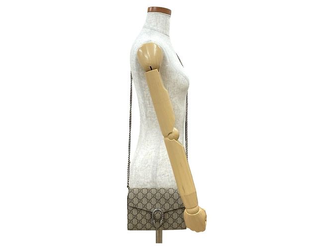 Borsa a Spalla 2 in 1 Gucci Dionysus GG Supreme in Pelle Marrone - vista 3