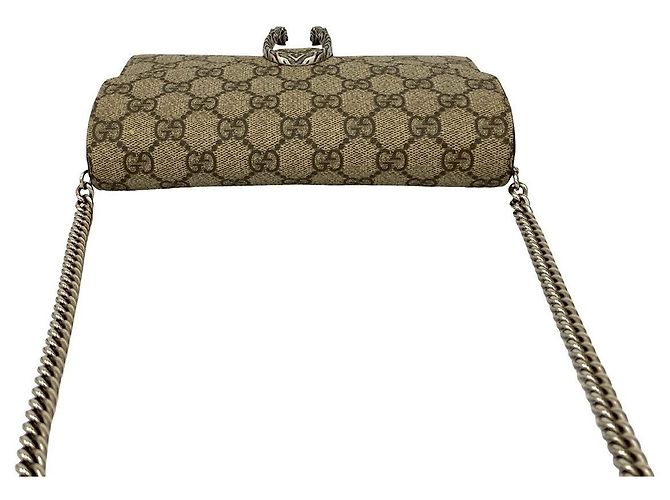 Borsa a Spalla 2 in 1 Gucci Dionysus GG Supreme in Pelle Marrone - vista 5