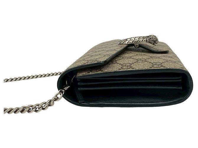 Borsa a Spalla 2 in 1 Gucci Dionysus GG Supreme in Pelle Marrone - vista 6