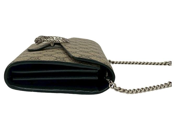 Borsa a Spalla 2 in 1 Gucci Dionysus GG Supreme in Pelle Marrone - vista 7