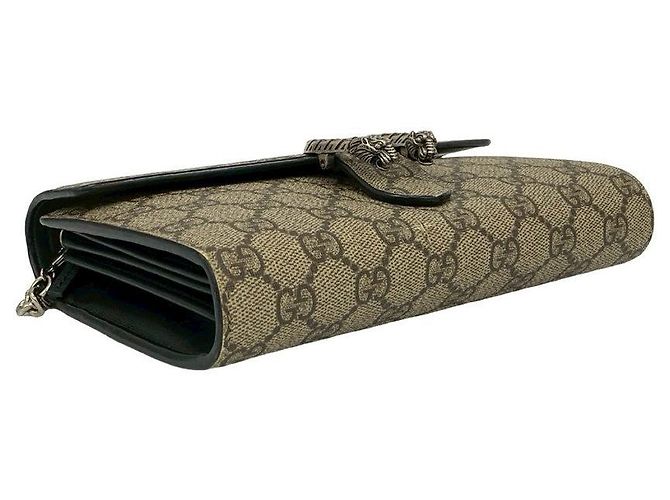 Borsa a Spalla 2 in 1 Gucci Dionysus GG Supreme in Pelle Marrone - vista 8