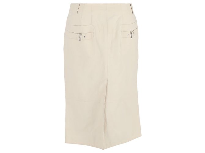Falda Midi Max Mara en Lino Crema Blanco Crudo - vista 3