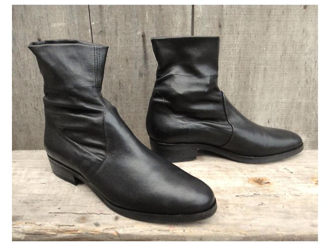 Autre Marque Botines Parallèle de cuero negro - vista 2
