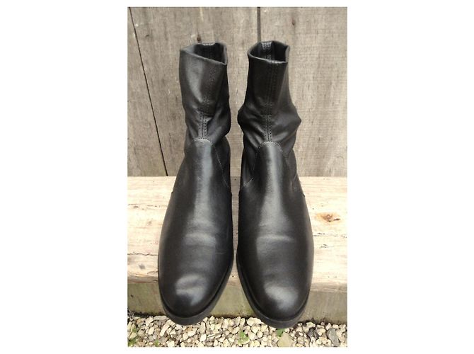 Autre Marque Botines Parallèle de cuero negro - vista 3
