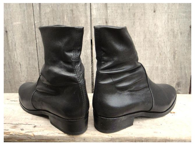 Autre Marque Botines Parallèle de cuero negro - vista 4