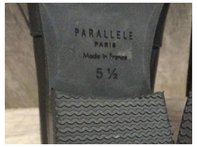 Autre Marque Botines Parallèle de cuero negro - vista 8