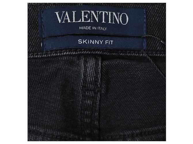 Jeans ajustados desgastados en algodón negro Valentino Garavani - vista 4