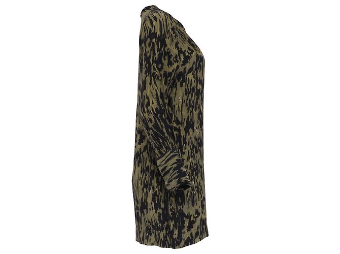 Vestido Mini Estampado Nili Lotan en Seda Verde - vista 3