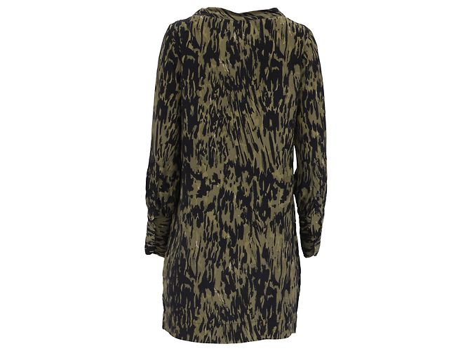 Vestido Mini Estampado Nili Lotan en Seda Verde - vista 4