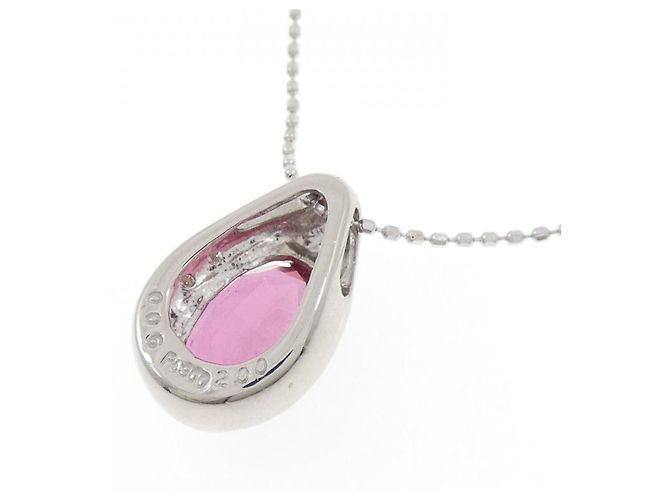 Autre Marque Collana in Tormalina e Diamante in Pt900 K18WG Argento - vista 4