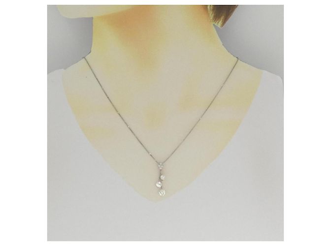 Autre Marque Collana in diamante Pt900 Pt850 Argento - vista 6