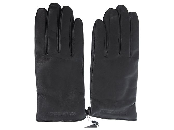Lederhandschuhe mit Emporio Armani-Logo-Prägung Schwarz - Ansicht 3