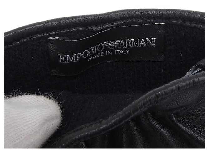 Lederhandschuhe mit Emporio Armani-Logo-Prägung Schwarz - Ansicht 8
