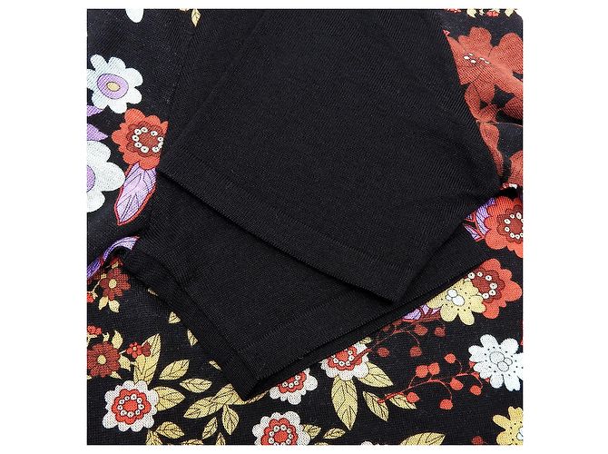 Autre Marque Stricktop mit Blumenmuster LEONARD FASHION Schwarz - Ansicht 4