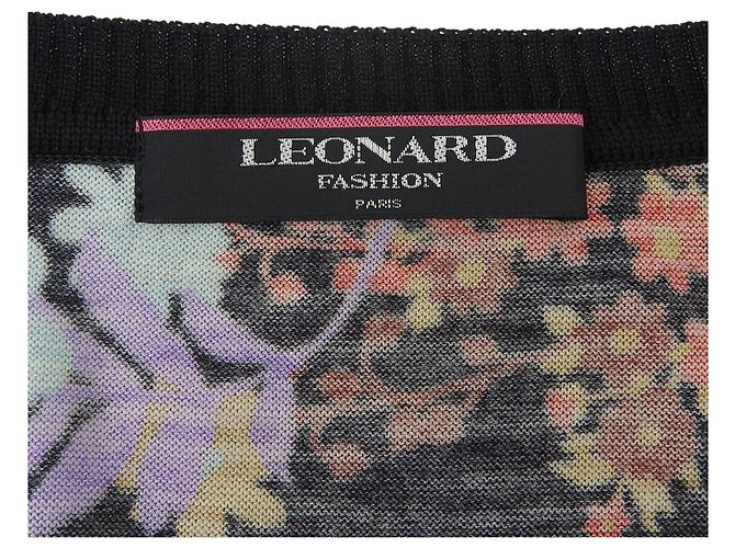 Autre Marque Stricktop mit Blumenmuster LEONARD FASHION Schwarz - Ansicht 8