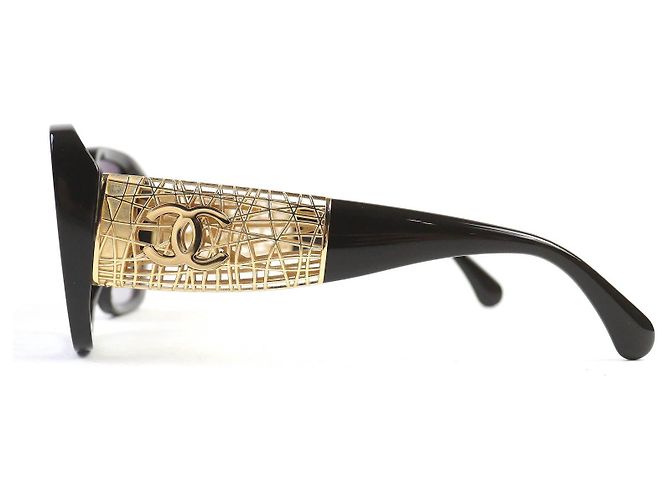 Timeless Gafas de sol Chanel COCO Mark de forma cuadrada Castaño Marrón oscuro - vista 3
