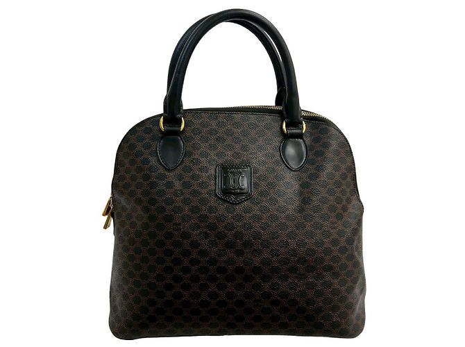 Céline Borsa Tote Celine Macadam Brason Leather Marrone Nero - vista 2