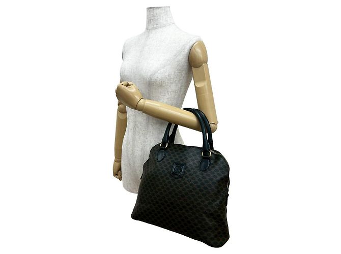 Céline Borsa Tote Celine Macadam Brason Leather Marrone Nero - vista 3