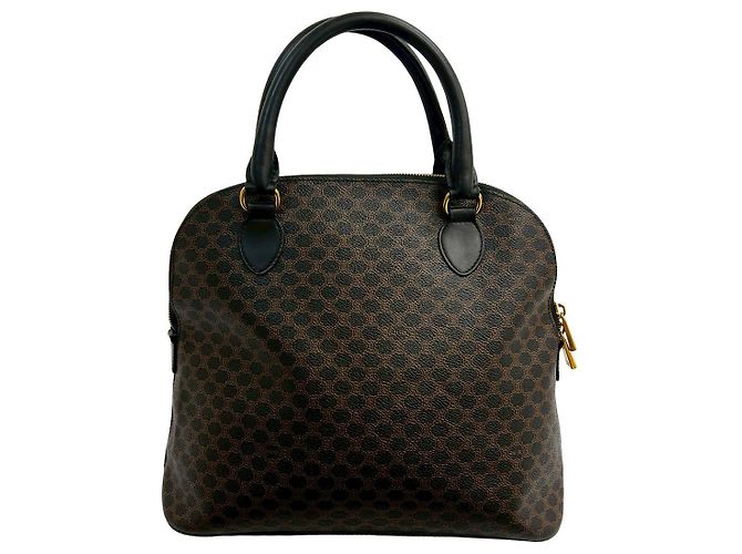Céline Borsa Tote Celine Macadam Brason Leather Marrone Nero - vista 4