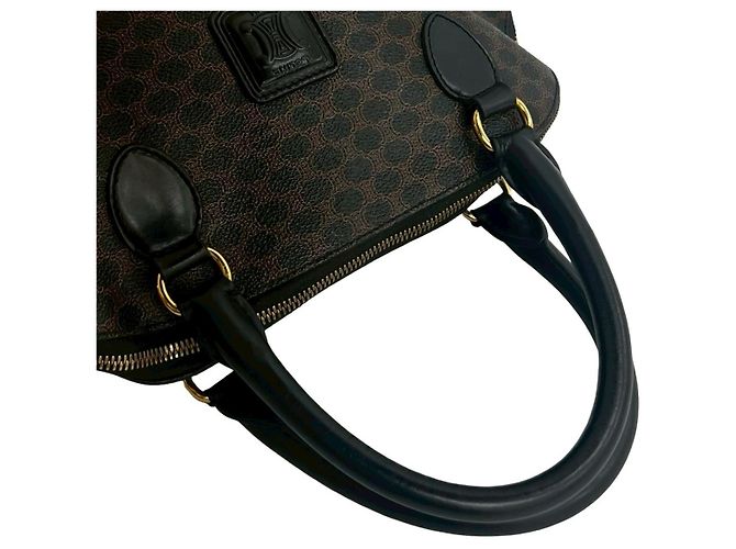 Céline Borsa Tote Celine Macadam Brason Leather Marrone Nero - vista 5