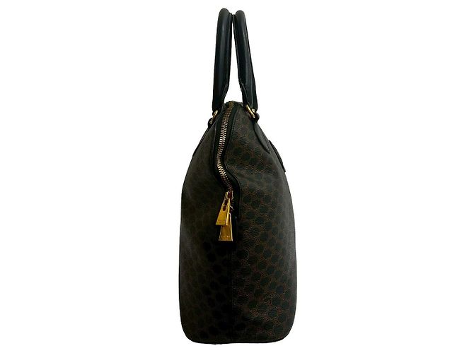 Céline Borsa Tote Celine Macadam Brason Leather Marrone Nero - vista 6